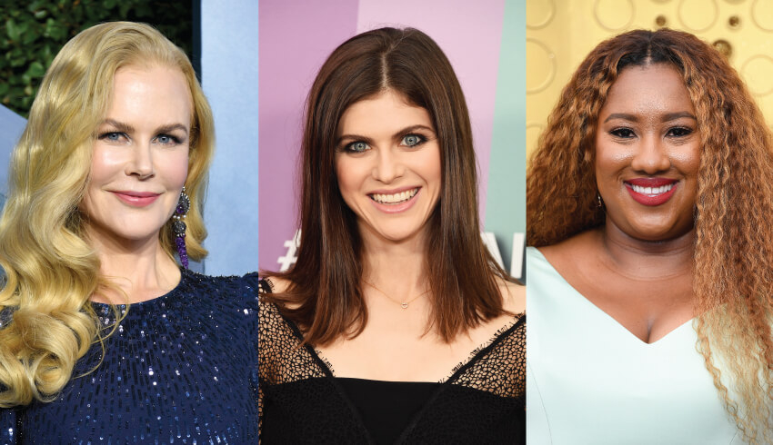 Celebrities Nicole Kidman, Alexandra Daddario and Ashely Nicole Black.